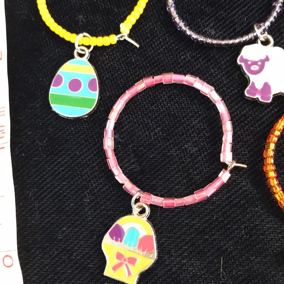 Set of 6 Easter wine charms - Picture 3 of 3